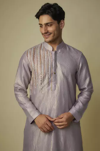 Lilac embroiderd kurta set