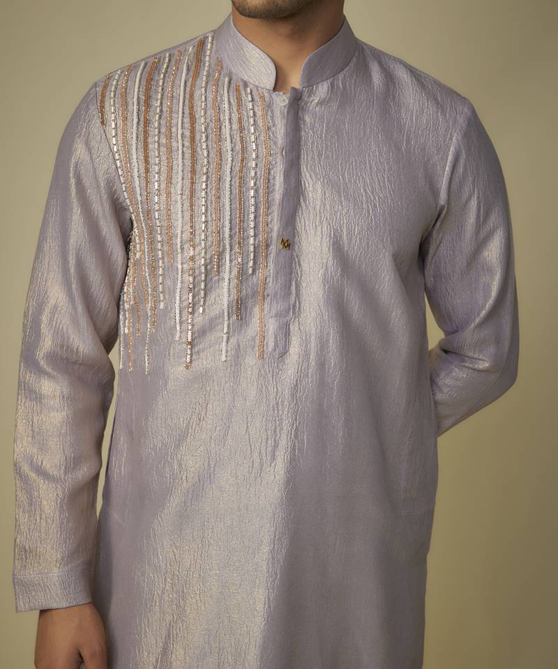 Lilac embroiderd kurta set