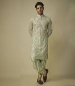 Sage green embroiderd kurta set