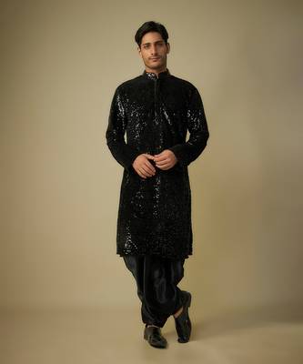 Black sequence kurta set 1