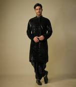 Black sequence kurta set