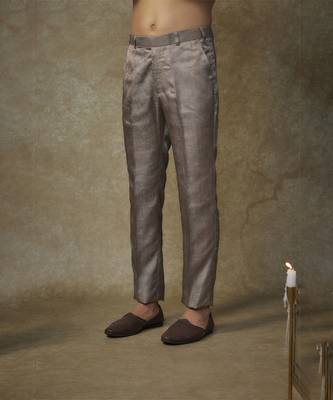 Olive embroiderd jacket with kurta and pant 4