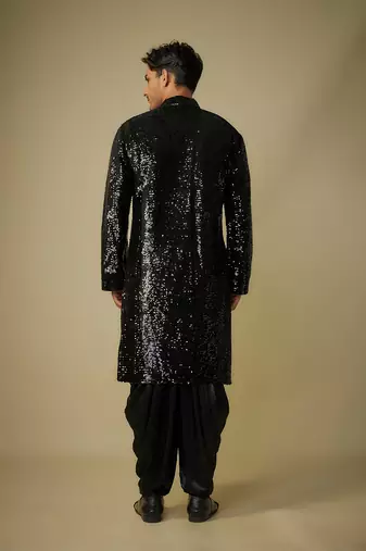 Black sequence kurta set