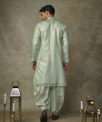 Sage green embroiderd kurta set 3