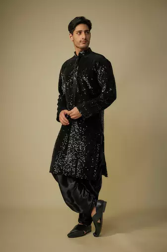 Black sequence kurta set