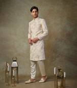 Beige embroiderd sherwani with pant