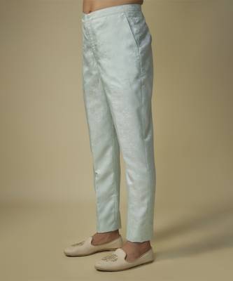 Mint embroiderd jacket with kurta and pant 5