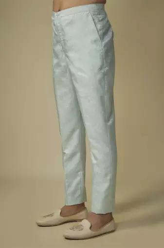 Mint embroiderd jacket with kurta and pant