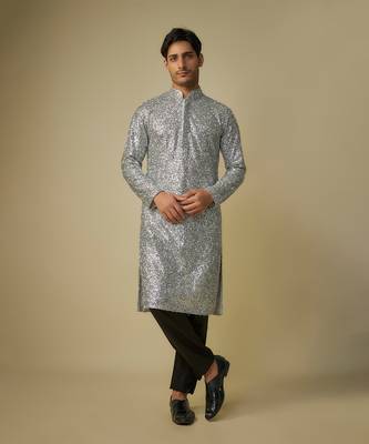 Silver embroiderd kurta with pant 1