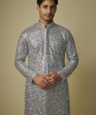 Silver embroiderd kurta with pant 2