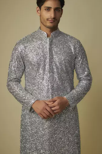 Silver embroiderd kurta with pant