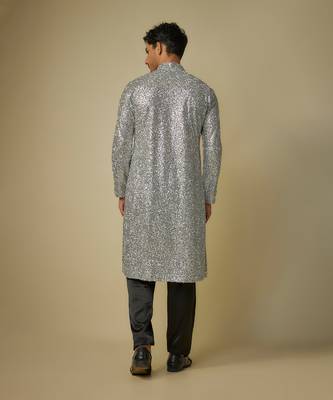 Silver embroiderd kurta with pant 3