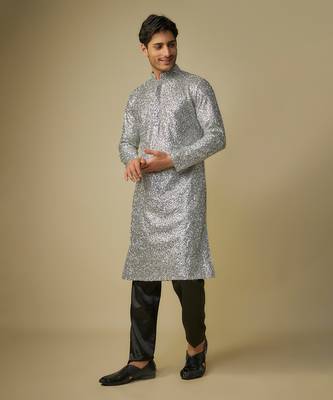 Silver embroiderd kurta with pant 5