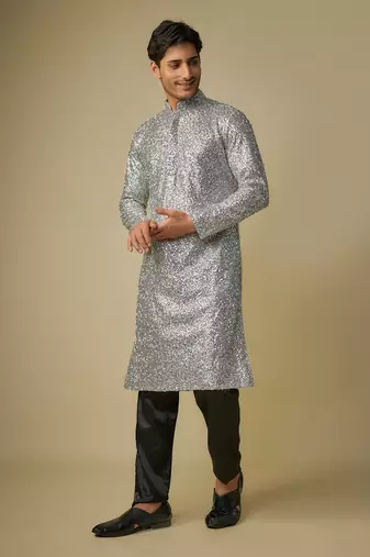 Silver embroiderd kurta with pant