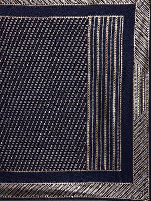 Beautiful Blue Sequins Embroidered with Swarovski work Georgette Saree With Blouse 7