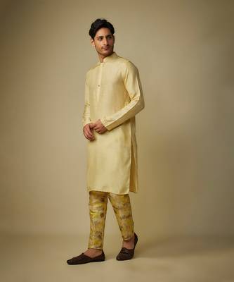 Yellow kurta with dhoti 1