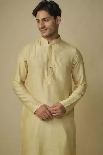 Yellow kurta with dhoti