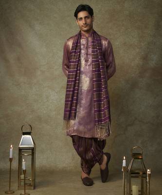 Wine kurta with dhoti and dupatta 1