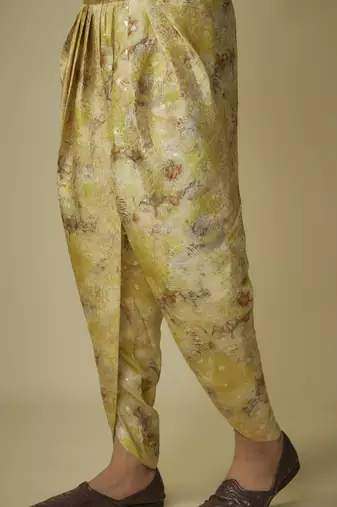 Yellow kurta with dhoti