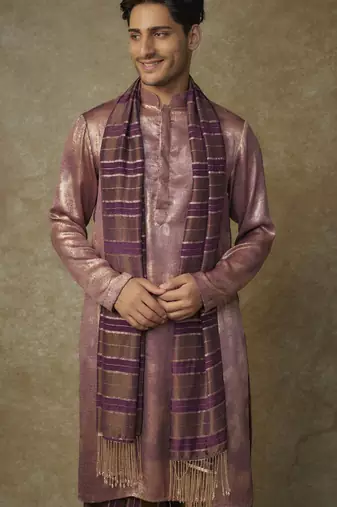 Wine kurta with dhoti and dupatta