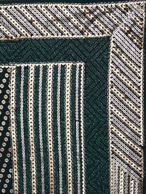 Glamorous Green Sequins Embroidered with Swarovski work Georgette Saree With Blouse 8