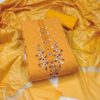 Women's mustered fancy handwork banarasi dress material 1