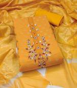 Women's mustered unstitched fancy handwork banarasi dress material 