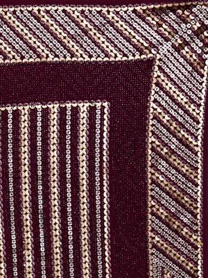 Incredible Maroon Sequins Embroidered with Swarovski work Georgette Saree With Blouse 7