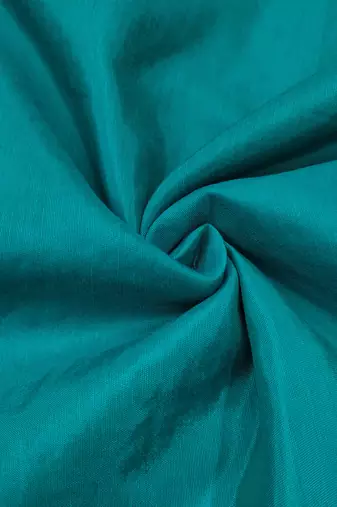 Women's teal blue sequence embroidery roman cotton silk dress material