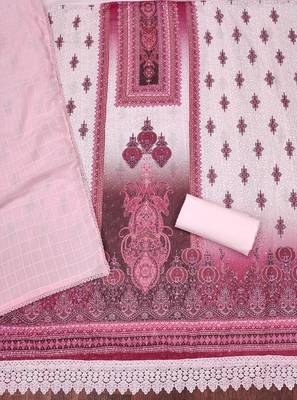 Women's multi heavy multi thread sequence embroidery pc cotton dress material 2