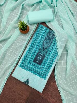 Women's multi heavy multi thread sequence embroidery pc cotton dress material 1