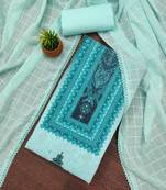 Women's multi heavy multi thread sequence embroidery pc cotton dress material