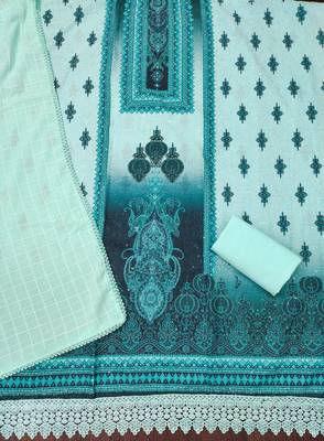Women's multi heavy multi thread sequence embroidery pc cotton dress material 2