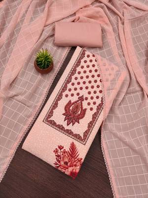 Women's multi heavy multi thread embroidery pc cotton dress material 1