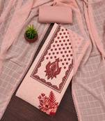 Women's multi unstitched heavy multi thread embroidery pc cotton dress material 