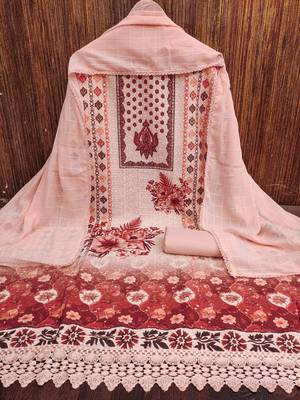 Women's multi heavy multi thread embroidery pc cotton dress material 3
