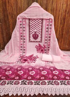 Women's multi heavy multi thread embroidery pc cotton dress material 3