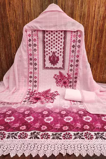 Women's multi heavy multi thread embroidery pc cotton dress material