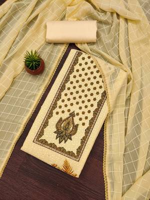 Women's multi heavy multi thread embroidery pc cotton dress material 1