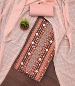 Women's multi heavy multi thread sequence embroidery pc cotton dress material