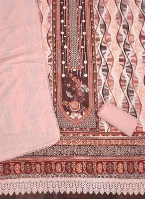 Women's multi heavy multi thread sequence embroidery pc cotton dress material 2