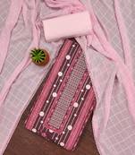 Women's multi heavy multi thread sequence embroidery pc cotton dress material