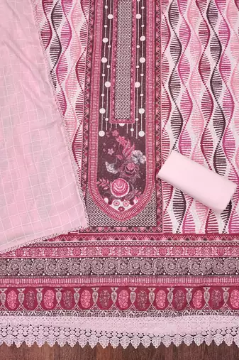Women's multi heavy multi thread sequence embroidery pc cotton dress material