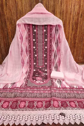 Women's multi heavy multi thread sequence embroidery pc cotton dress material