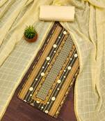 Women's multi heavy multi thread sequence embroidery pc cotton dress material