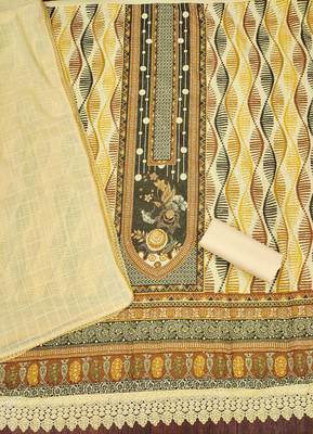 Women's multi heavy multi thread sequence embroidery pc cotton dress material 2