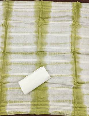 Women's light green sequence embroidery zora silk cotton dress material 3