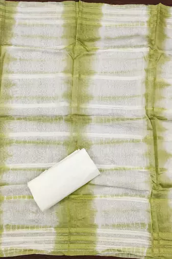 Women's light green sequence embroidery zora silk cotton dress material