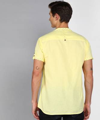 men's mandarin collar linen cotton party casual shirt | indowestern shirt for men 2