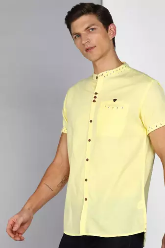 men's mandarin collar linen cotton party casual shirt | indowestern shirt for men
